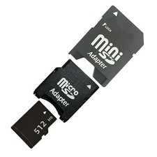 Cartão Micro SD 512MB TF + cartão TF para adaptador de cartão MiniSD + mini cartão SD para adaptador SD, usado comprar usado  Enviando para Brazil