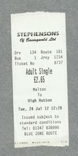Bus ticket stephensons for sale  PUDSEY