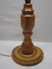 Base de abajur de mesa de madeira multitom transformada antiga antiga peça elétrica arte madeira comprar usado  Enviando para Brazil