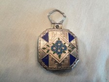 Fabulous Early Art Deco Evans esmalte ornamentado dedo vaidade compacto comprar usado  Enviando para Brazil