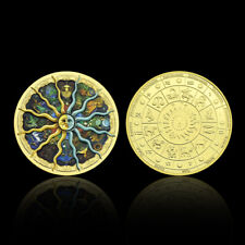 Moeda de ouro Signs of The Zodiac doze constelações medalha da sorte moeda astrologia comprar usado  Enviando para Brazil