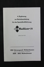 Ancien Manuel D'Utilisation Multicar M25 Vintage na sprzedaż  Wysyłka do Poland