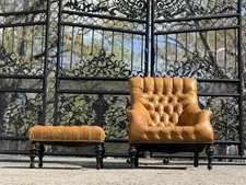 Tufted leather sleepy for sale  Shady Side