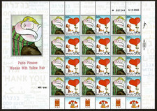 Israel 2006 - MEU PRÓPRIO - Arte de Pablo Picasso cabelo amarelo - Folha de 12 selos, sem marca de charneira comprar usado  Enviando para Brazil