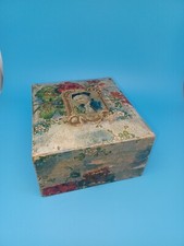 Decoupage caixa de joias antiga coberta de papel comprar usado  Enviando para Brazil