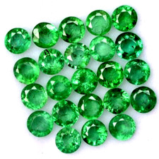 Lote de 7 mm 7 peças de pedras preciosas redondas soltas redondas de esmeralda verde colombiana natural certificada comprar usado  Enviando para Brazil