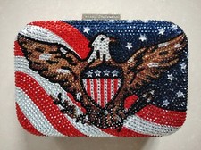 Bolsa de mão EUA águia careca strass feminina festa noturna casamento formatura bolsa de mão, usado comprar usado  Enviando para Brazil