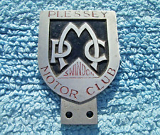 CRACHÁ DE CARRO VINTAGE 1950 PLESSEY MOTOR CLUB SWINDON ~COMPONENTES DE RÁDIO DE AERONAVES DA SEGUNDA GUERRA MUNDIAL, usado comprar usado  Enviando para Brazil