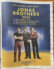 Jonas Brothers 2024 Tour Dates Ad Five Albums Newspaper Advert Poster 14x11 comprar usado  Enviando para Brazil