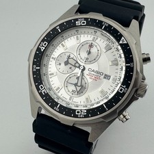 Relógio cronógrafo Casio quartzo AMW-330 masculino 100m moldura giratória prata nova bateria comprar usado  Enviando para Brazil