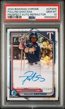 2024 BOWMAN CHROME PROSPECT AUTOGRAFADO #CPAPS PAULINO SANTANA/499 PSA 10 💎  comprar usado  Enviando para Brazil
