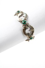Brazalete de dibujos animados de amor de oro amarillo de plata de ley Jasper para mujer segunda mano  Embacar hacia Mexico
