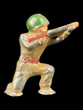 Estatueta vintage Barclay Manoil brinquedo de chumbo soldado militar ajoelhado com espingarda 2" comprar usado  Enviando para Brazil