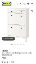 Ikea hemnes shoe for sale  POOLE