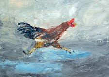 Usado, Galo Running Over The Puddle - Pintura a óleo original 12x10 polegadas (montada) NOVO! comprar usado  Enviando para Brazil
