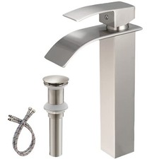 Torneira para pia de vaso BWE moderna cachoeira níquel escovado furo único banheiro comprar usado  Enviando para Brazil