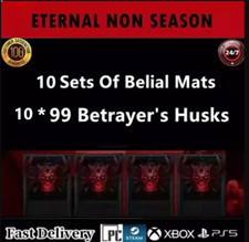 Diablo 4 Eternal Realm🔥x10 Conjuntos Belial Mats (10*99 Betrayer's Husk) SEM TEMPORADA🚀 comprar usado  Enviando para Brazil