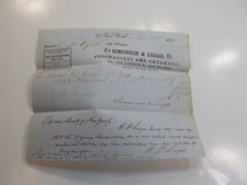 Documento de envio 1858 Steamer Bridgeport Simonson & Lugar Billhead New York Vintage comprar usado  Enviando para Brazil