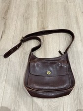 Bolsa de ombro rara Taft Coach feita nos EUA 9980 Turnlock marrom escuro vintage, usado comprar usado  Enviando para Brazil
