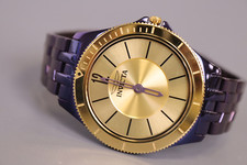 INVICTA Reserve Masculino 43mm Aço Inoxidável Ouro + Mostrador Roxo Champanhe 1062 comprar usado  Enviando para Brazil