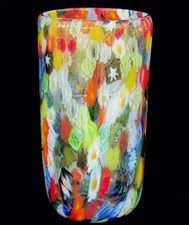 ASSINADO X Vaso e Certificado Enorme Especial de Vidro Arte Murano Millefiori Knobbly comprar usado  Enviando para Brazil