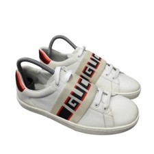 Tênis Gucci Branco Novo Ace Elástico Couro Liso Top Baixo Renda Tamanho 44 UE comprar usado  Enviando para Brazil