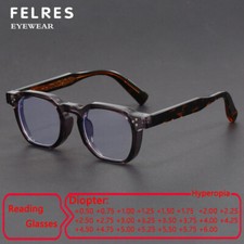 Óculos de leitura masculino quadrado retrô anti luz azul moda armação grossa óculos quentes comprar usado  Enviando para Brazil