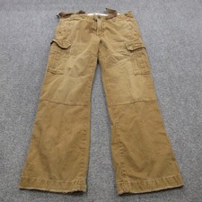 Calça cargo Abercrombie & Fitch masculina vintage 32x30 marrom ajuste relaxado joelho duplo comprar usado  Enviando para Brazil