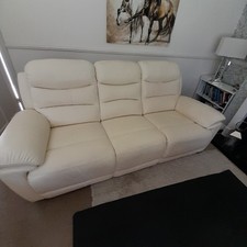 Cream leather recliner for sale  LLANDUDNO JUNCTION