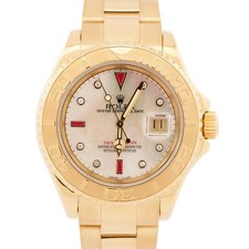 Relógio Rolex Yacht-Master 40mm esfregão diamante rubi ouro amarelo 18K sem furos 16628 comprar usado  Enviando para Brazil