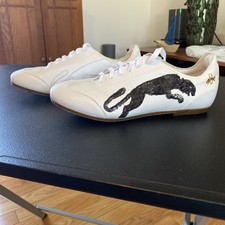 Tênis esportivo Van Slobbe Sprint logotipo feminino tamanho 8 Puma branco com lantejoulas pretas comprar usado  Enviando para Brazil