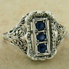 Anel folheado a ouro 3,0 ct redondo simulado safira vintage prata esterlina 925 comprar usado  Enviando para Brazil