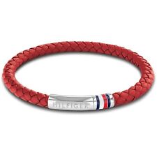 Tommy Hilfiger Masculino Pulseira De Couro entrecruzados Trançado 2790404 Vermelho, usado comprar usado  Enviando para Brazil