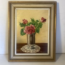 Peinture toile fleurs d'occasion  Chameyrat