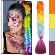 Caixa mega grossa trança longa jumbo extensão de cabelo trançado como humano cabelo real ombre comprar usado  Enviando para Brazil