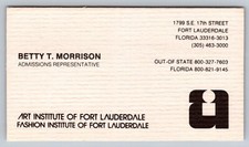 Usado, Cartão de visita década de 1970 1980 ART Institute of Ft Lauderdale FL versão 5 vintage comprar usado  Enviando para Brazil