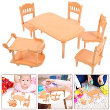  Juego de Muebles Modelo Mesa y Silla de Comedor Miniatura Casa de Muñecas Accesorio Sillas segunda mano  Embacar hacia Mexico
