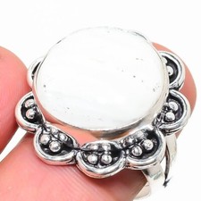 Anel de prata esterlina 925 pedra preciosa madrepérola natural tamanho 8 u835 comprar usado  Enviando para Brazil