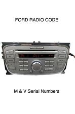 Ford Radio Code Serial M V desbloqueio estéreo Fiesta Focus Mondeo Galaxy CMax Transit comprar usado  Enviando para Brazil