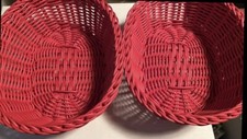 Juego de 2 cestas de pan ovaladas aptas para lavavajillas Lock & Lock rojas nuevas/caja abierta segunda mano  Embacar hacia Mexico