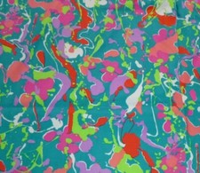 Antigo tecido de poliéster sedoso turquesa com manchas de tinta coloridas 46 x 3,75 jardas  comprar usado Antigo tecido de poliéster sedoso turquesa com manchas de tinta coloridas 46 x 3,75 jardas  comprar usado  Enviando para Brazil