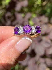Amethyst diamond ring for sale  GLASGOW