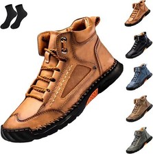 Sawbehind Hombre Cómodas Botas de Cuero Hechas a Mano, Zapatos de Cuero Exterior segunda mano  Embacar hacia Mexico