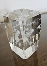 Cubo de cristal 3D corte a laser com flores, seu aniversário, em caixa de presente com base iluminada comprar usado  Enviando para Brazil