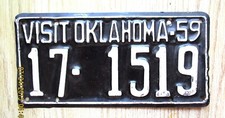 Oklahoma 1959 license for sale  Lake Panasoffkee