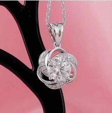 Pingente feminino de moissanita corte redondo folheado a ouro branco 14K 1,25 quilates círculo da vida comprar usado  Enviando para Brazil