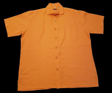 Camisa masculina Island Importer XL laranja 100% linho manga curta respirável absorção comprar usado  Enviando para Brazil