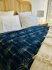 Capa de sofá acolchoada boêmia feita à mão colcha árvore índigo Kantha Boho, usado comprar usado Capa de sofá acolchoada boêmia feita à mão colcha árvore índigo Kantha Boho, usado comprar usado  Enviando para Brazil