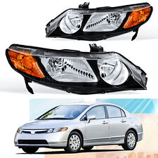 Par de faróis pretos para 2006-2011 Honda Civic Sedan 4Dr LH+RH lateral comprar usado  Enviando para Brazil