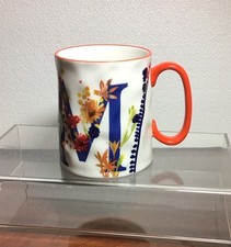 Caneca de café floral Bella 10 Strawberry Street 14 oz cabo vermelho floral inicial M comprar usado  Enviando para Brazil